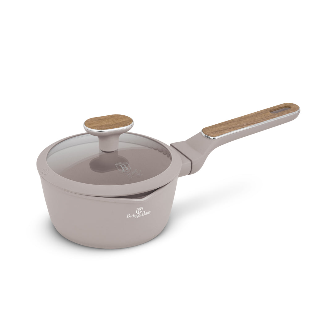 Berlinger Haus 16cm Titan Pro Non-Stick Coating Saucepan with Lid – Taupe Nordic