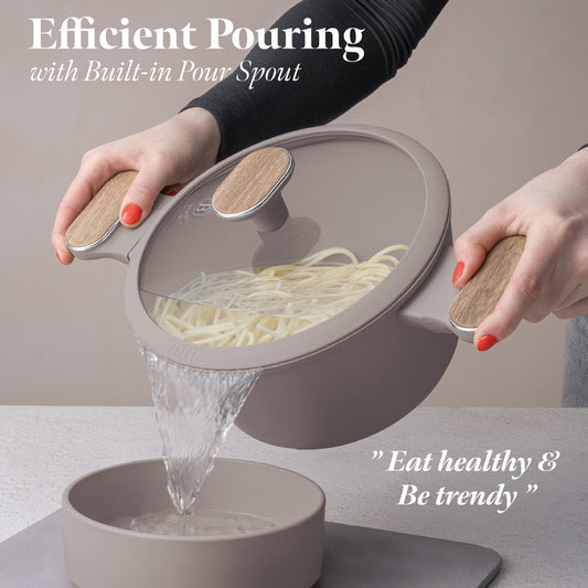 Berlinger Haus 10-Piece Titan Pro Non-Stick Coating Cookware Set – Taupe Nordic