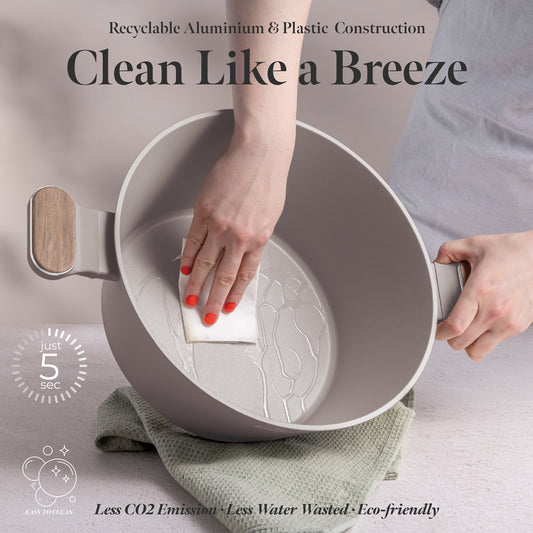 Berlinger Haus 15-Piece Titan Pro Non-Stick Coating Cookware Set - Taupe Nordic