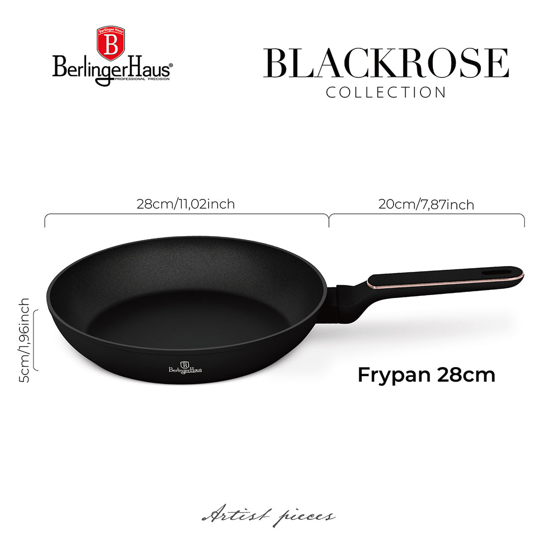 Berlinger Haus 28cm Titan Pro Non-Stick Coating Frypan – Black Rose