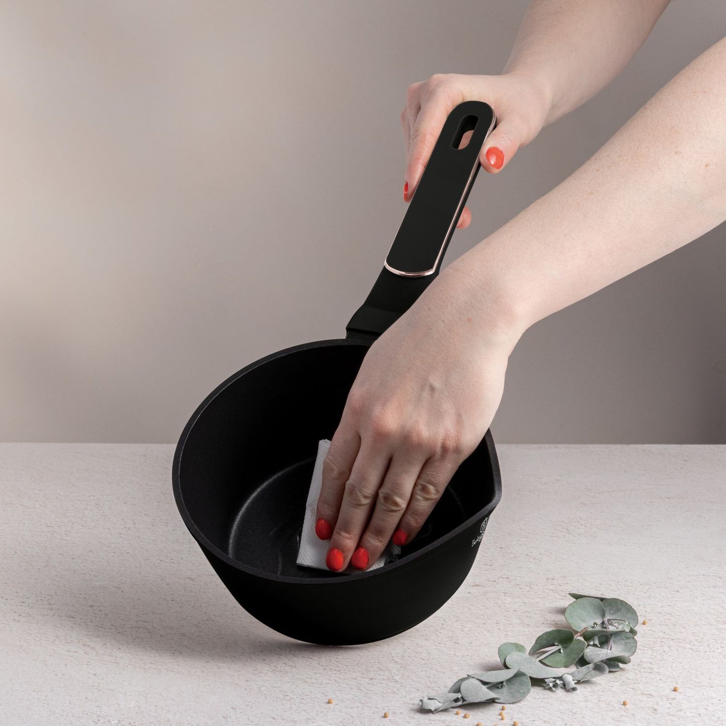 Berlinger Haus 16cm Titan Pro Non-Stick Coating Sauce pan - Black Rose