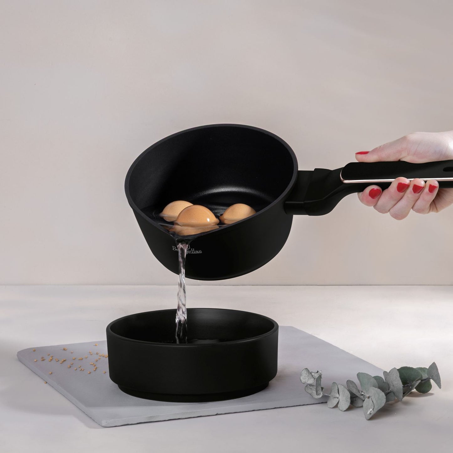 Berlinger Haus 16cm Titan Pro Non-Stick Coating Sauce pan - Black Rose