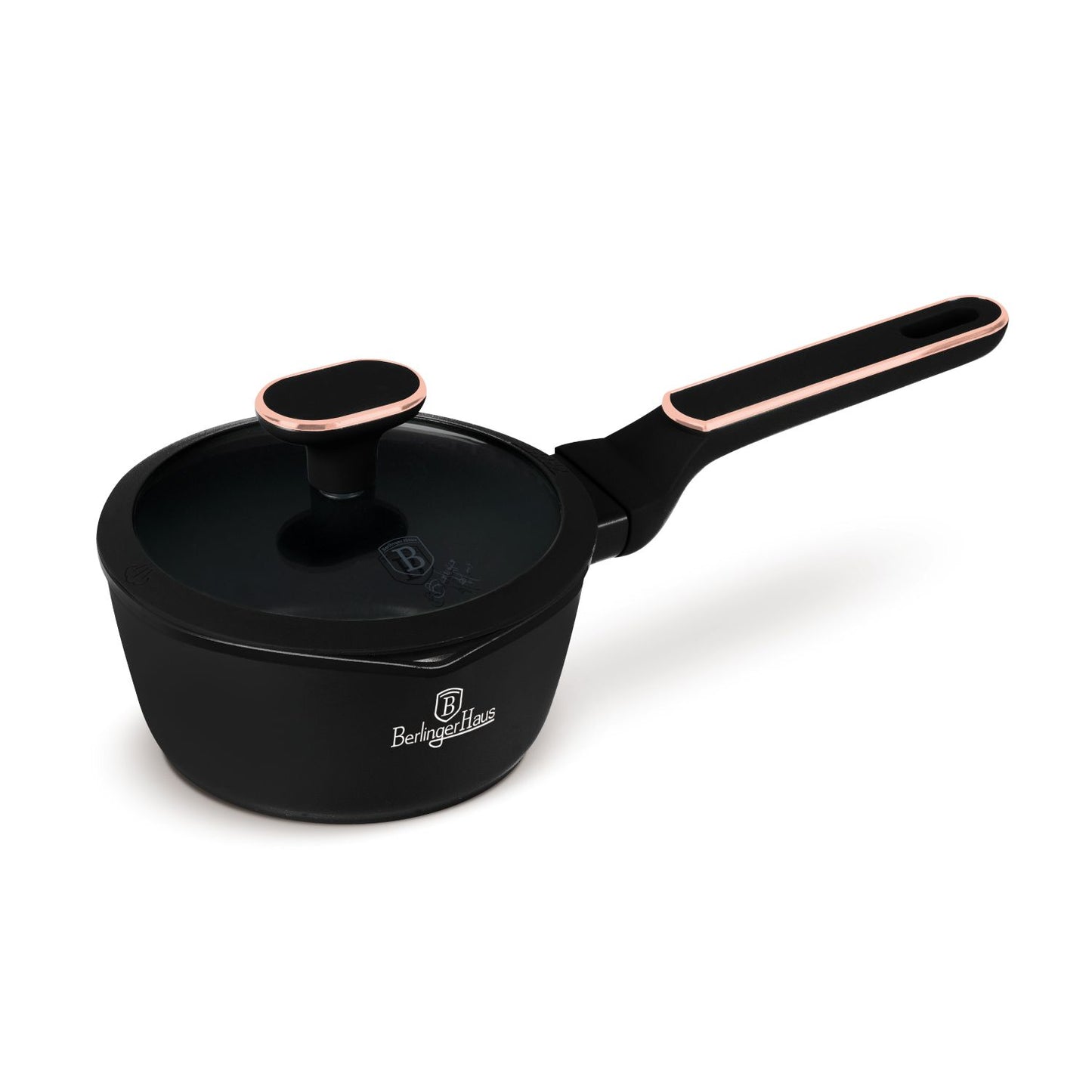 Berlinger Haus 16cm Titan Pro Non-Stick Coating Sauce Pan with Lid - Black Rose