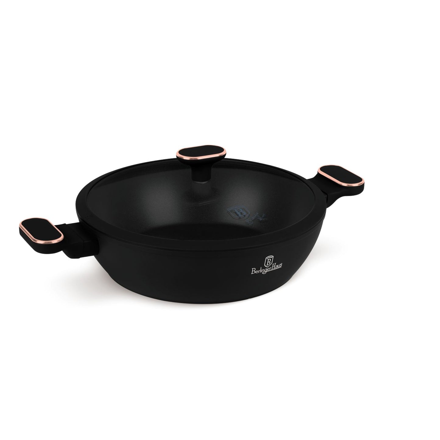 Berlinger Haus 28cm Titan Pro Non-Stick Coating Shallow Pot - Black Rose