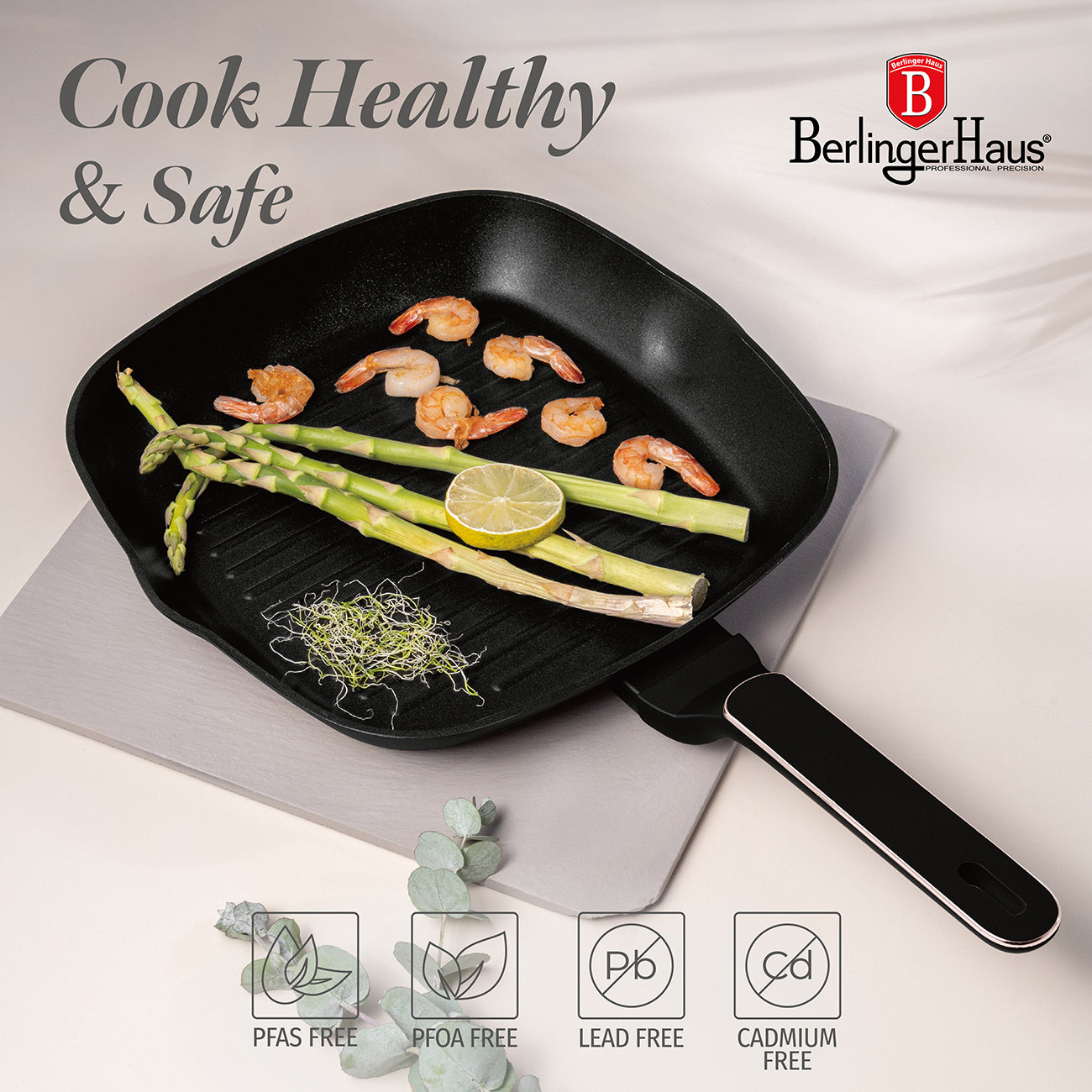 Berlinger Haus 3-Piece Titan Pro Non-Stick Coating Frypan Set - Black Rose