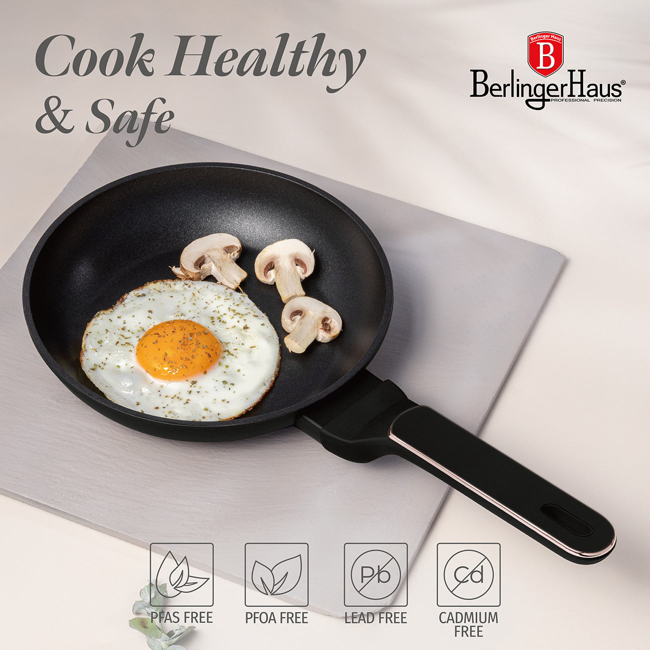 Berlinger Haus 10-Piece Titan Pro Non-Stick Coating Cookware Set - Black Rose