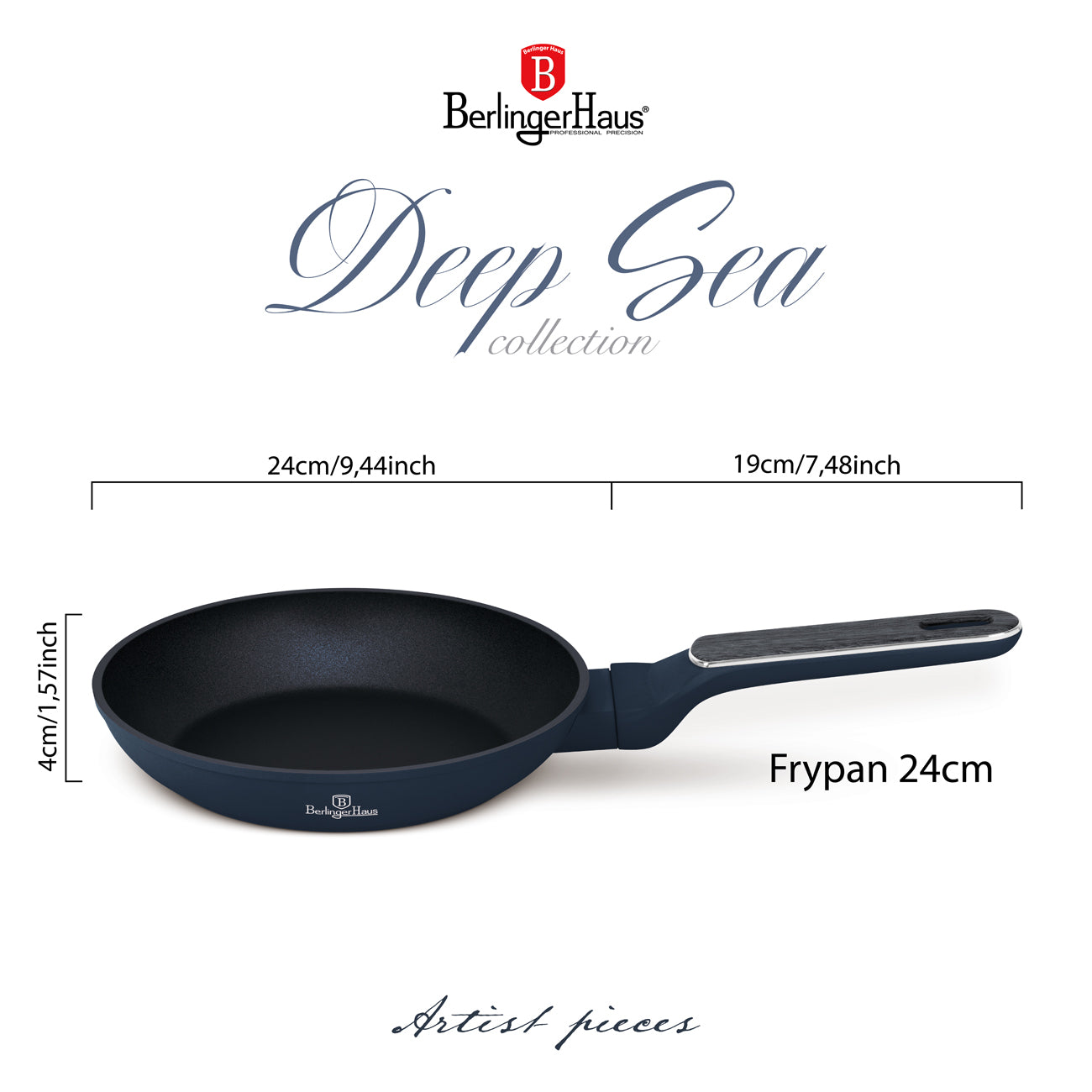 Berlinger Haus 24cm Titan Pro Non-Stick Coating FryPan - Deep Sea