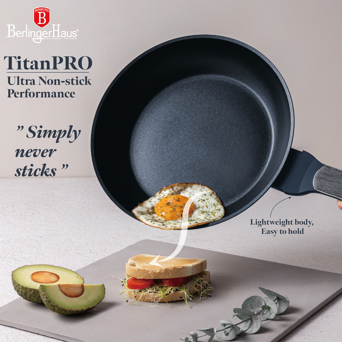 Berlinger Haus 24cm Titan Pro Non-Stick Coating FryPan - Deep Sea