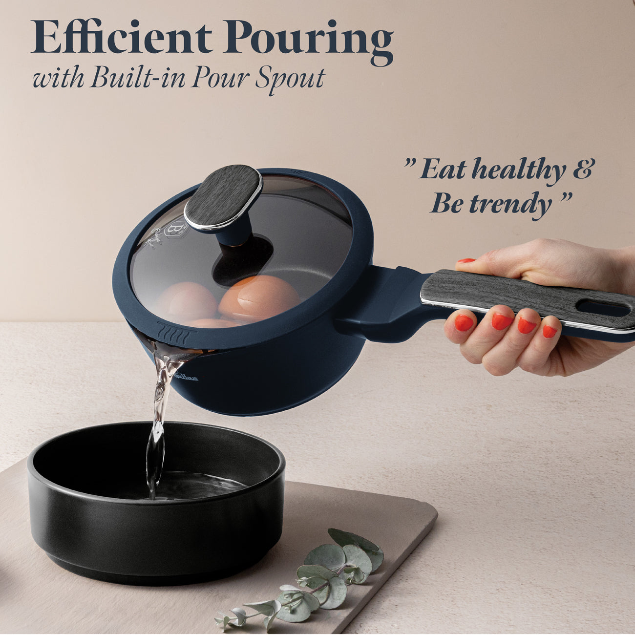 Berlinger Haus 15 Piece Titan Pro Non-Stick Coating Cookware Set - Deep Sea