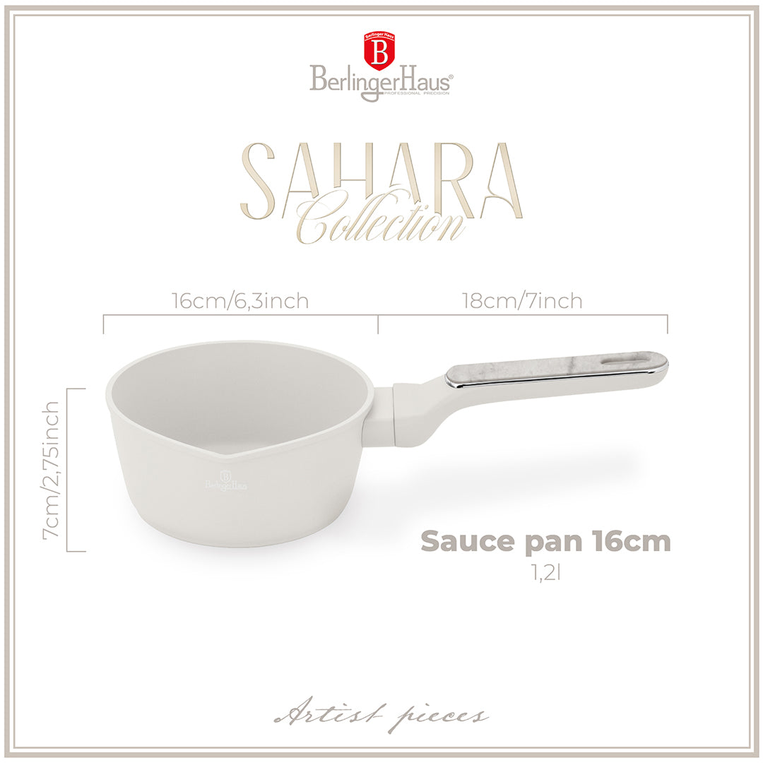 Berlinger Haus 16cm Titan Pro Non-Stick Coating Sauce Pan – Sahara Marble