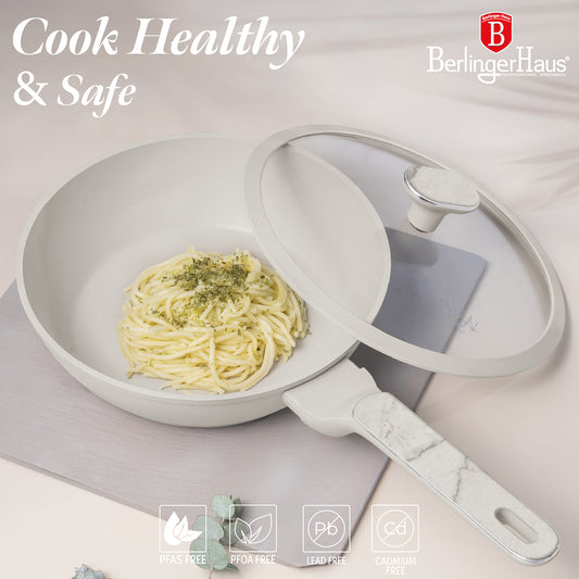 Berlinger Haus 24cm Titan Pro Non-Stick Coating Deep Frypan – Sahara Marble