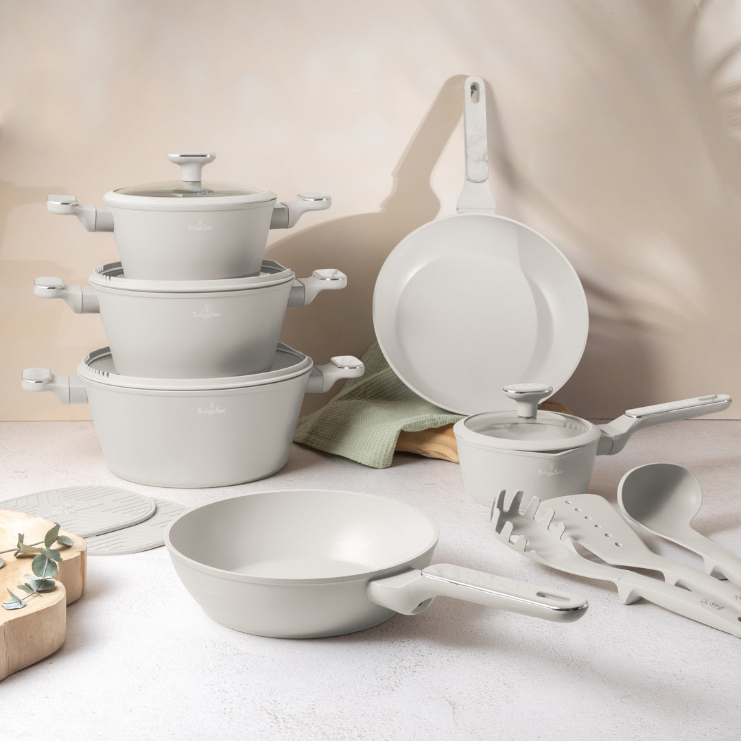 Berlinger Haus 15-Piece Titan Pro Non-Stick Coating Cookware Set - Sahara Marble