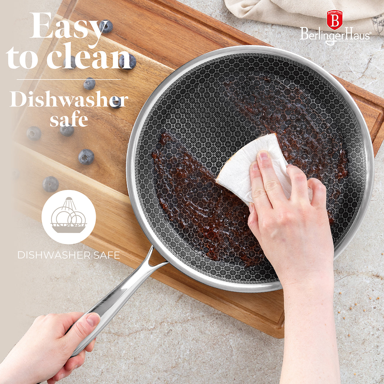 Berlinger Haus 26cm 18/10 Stainless Steel Pancake pan - Eternal Collection