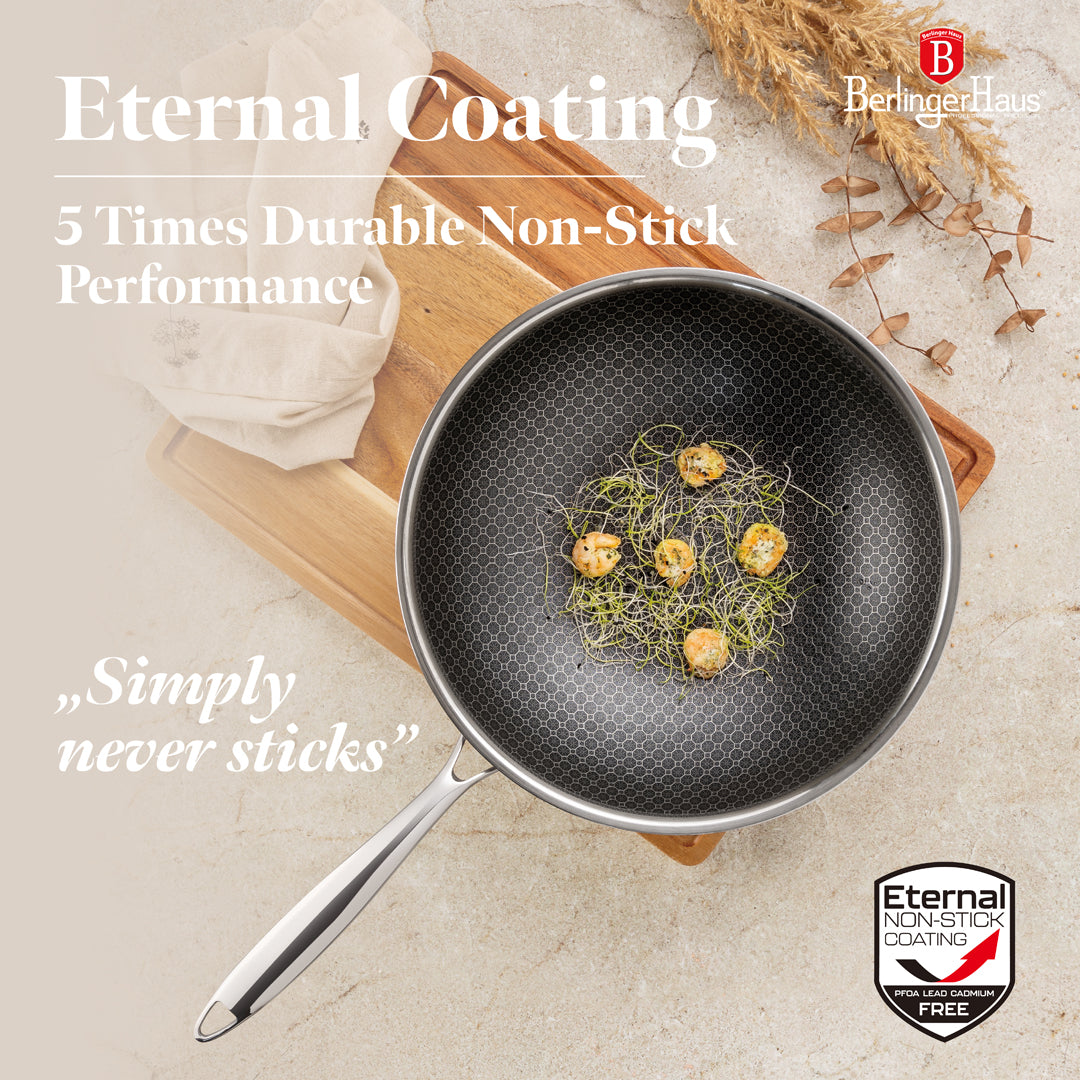 Berlinger Haus 28cm 18/10 Stainless Steel Wok - Eternal Collection