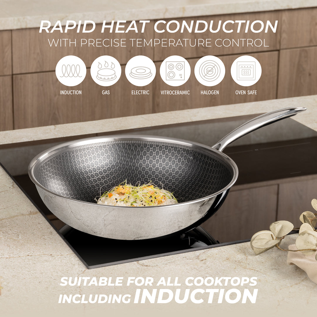 Berlinger Haus 28cm 18/10 Stainless Steel Wok - Eternal Collection