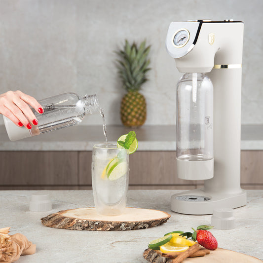 Berlinger Haus Soda Maker with 2 Bottles & Barometer - Sahara