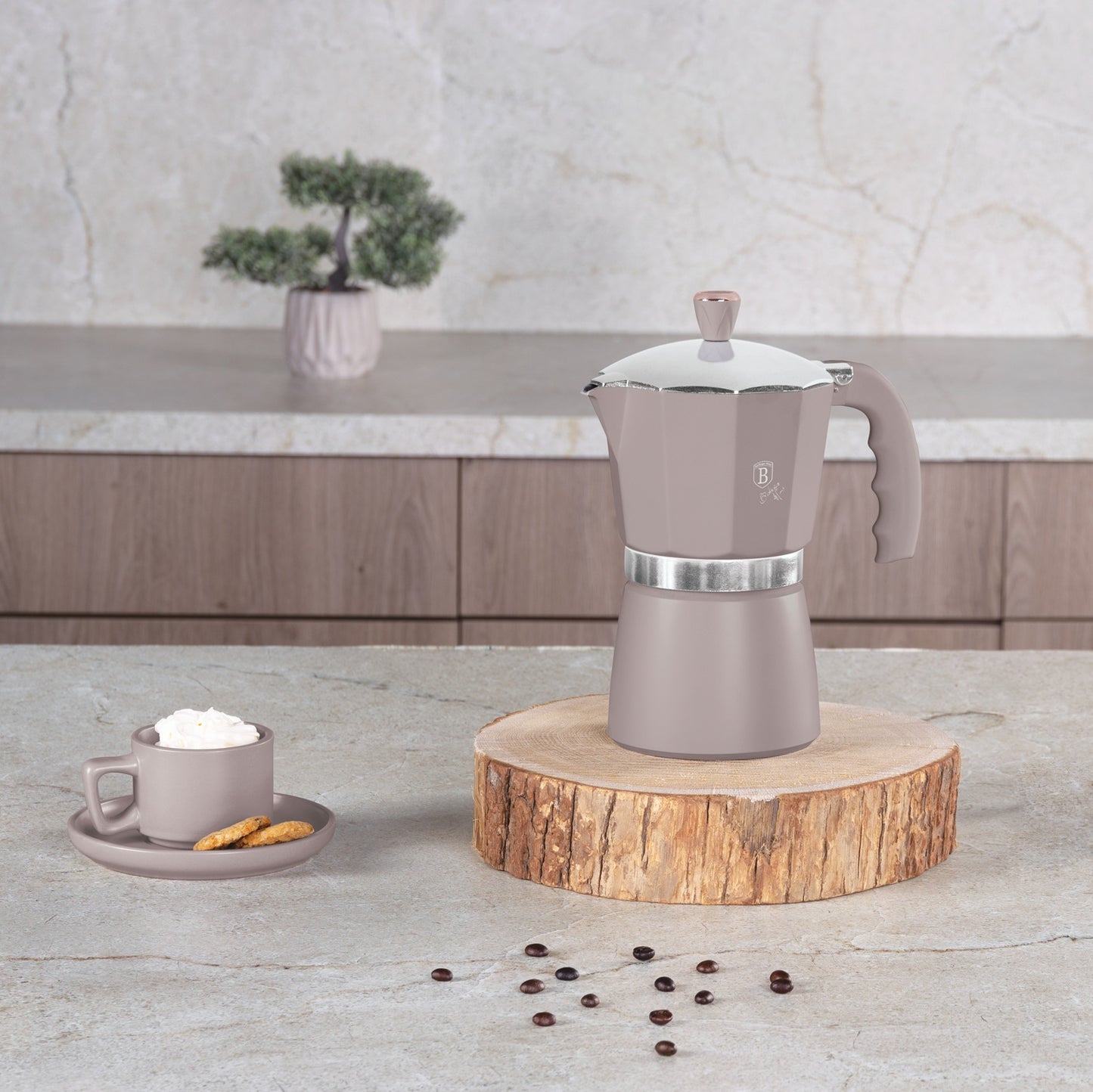 Berlinger Haus Espresso Coffee Maker – 9 Cups – Taupe