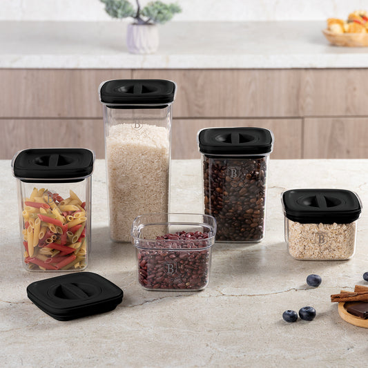 Berlinger Haus 5-Piece Canister Set with Lid – Matte Black