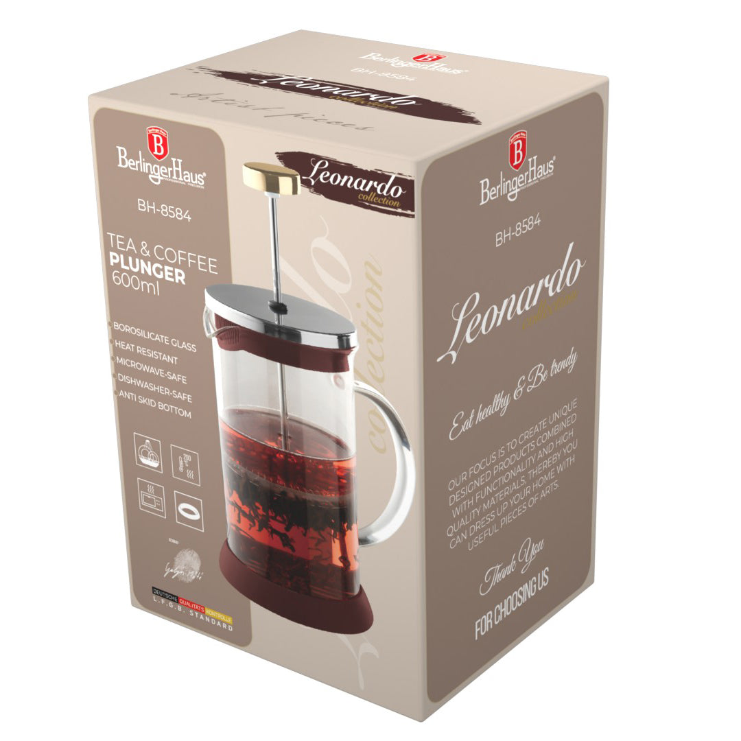 Berlinger Haus 600ml Tea Coffee Plunger - Leonardo