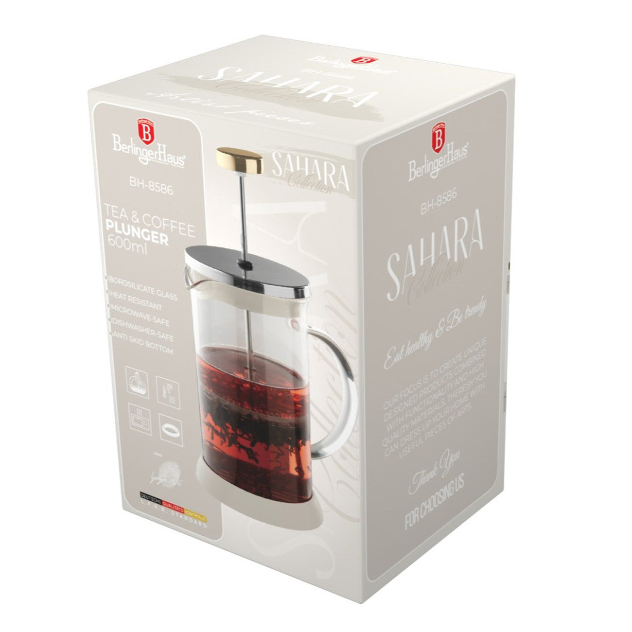 Berlinger Haus 600ml Tea Coffee Plunger - Sahara