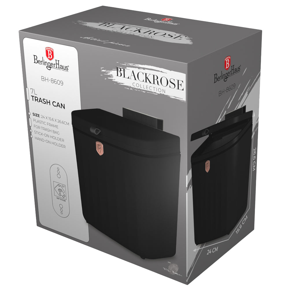 Berlinger Haus 7L Hanging Bin – Black Rose