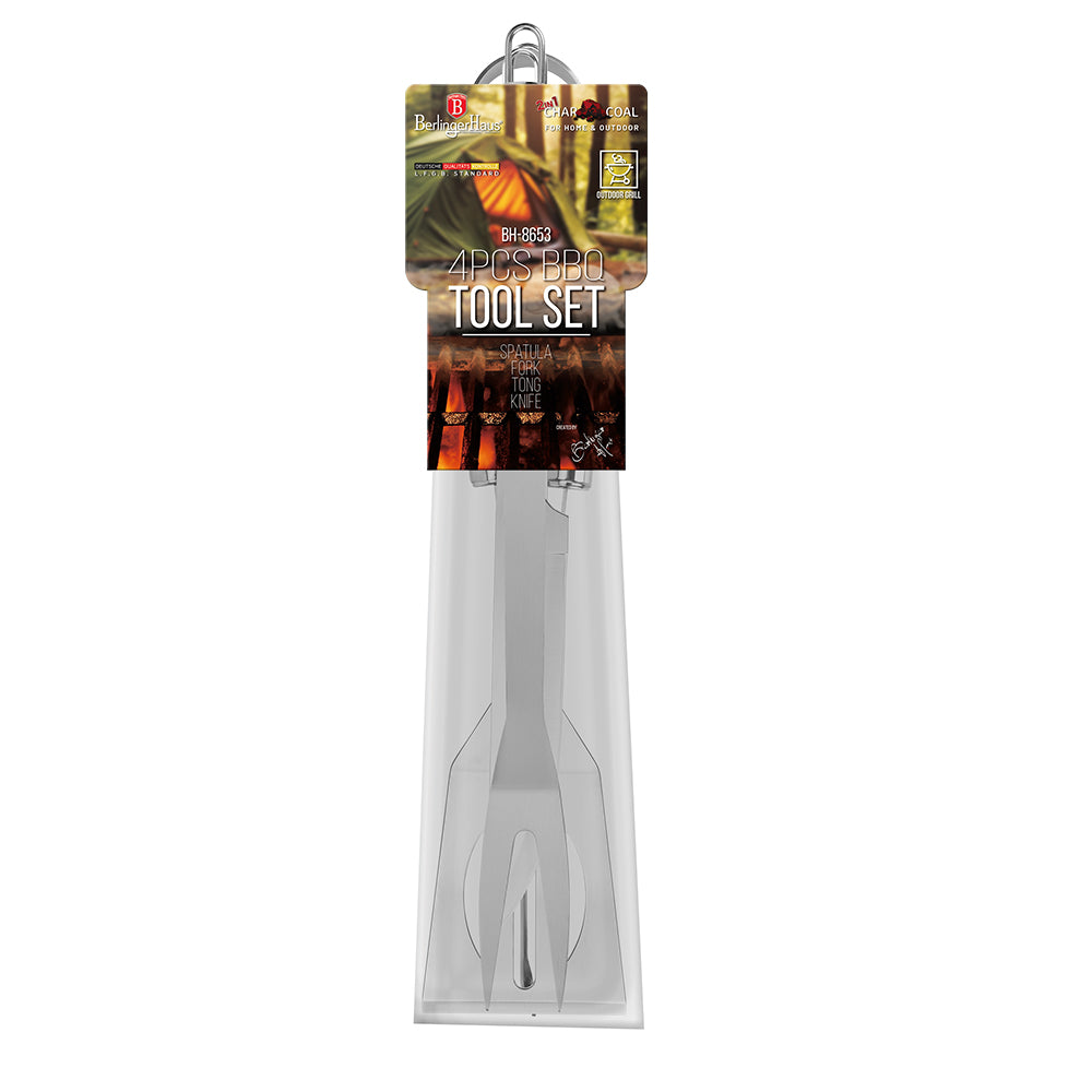 Berlinger Haus 4pcs BBQ Tool Set - Stainless Steel