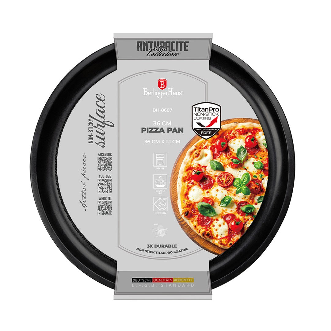 Berlinger Haus 36cm Titan Pro Non-Stick Pizza Pan - Matt Anthracite