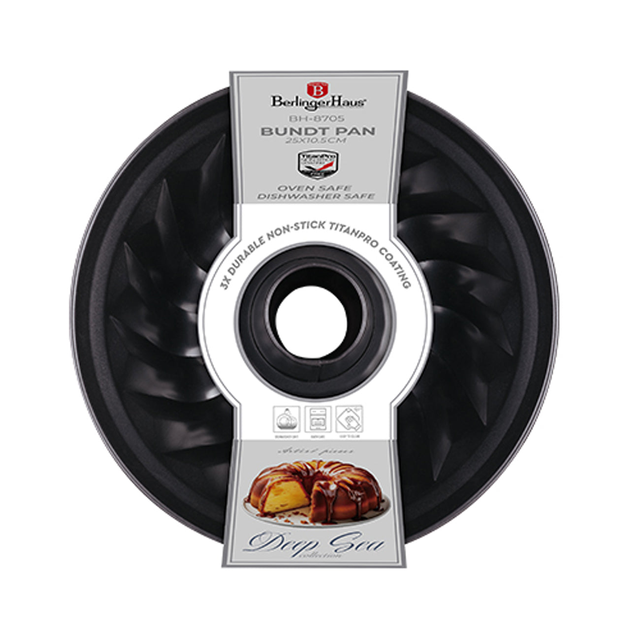 Berlinger Haus 25cm Titan Pro Non-Stick Coating Bundt Pan - Deep Sea