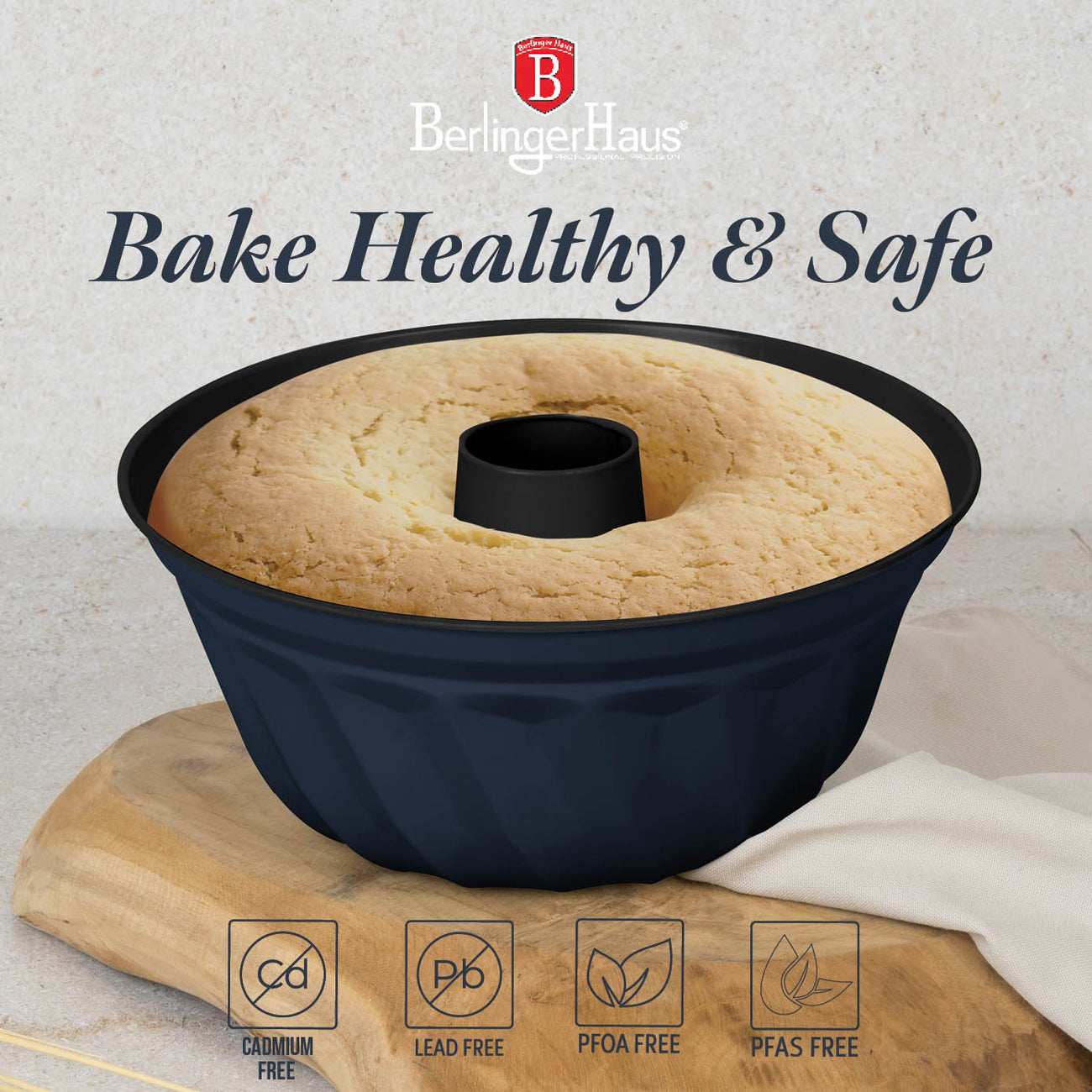 Berlinger Haus 25cm Titan Pro Non-Stick Coating Bundt Pan - Deep Sea