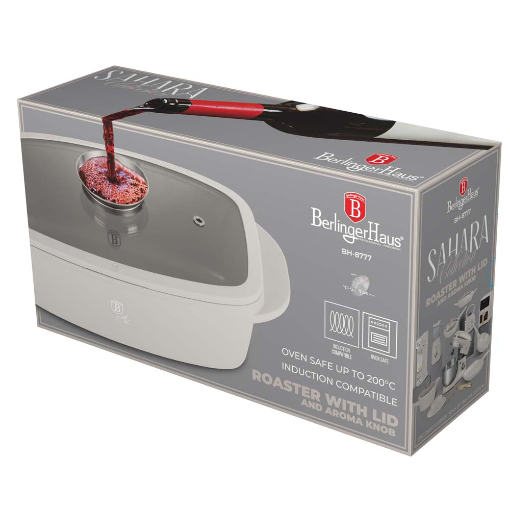 Berlinger Haus 32cm Oven Safe Roaster Pan with Aroma Glass Lid - Sahara