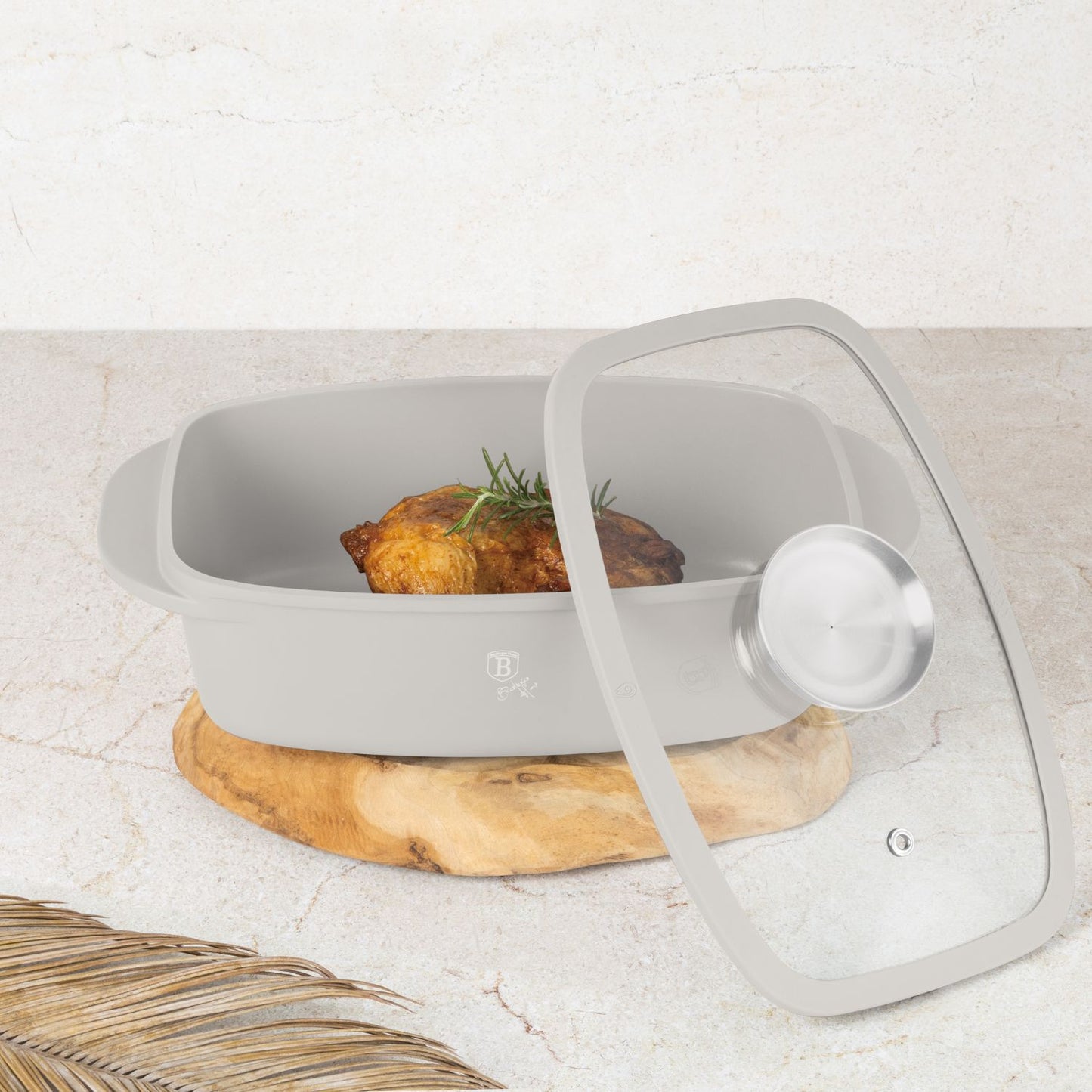 Berlinger Haus 32cm Oven Safe Roaster Pan with Aroma Glass Lid - Sahara