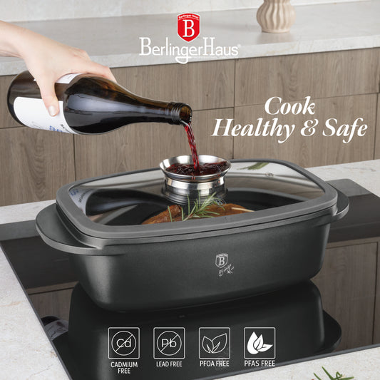 Berlinger Haus 32cm Roaster Pot with Aroma Knob – Anthracite