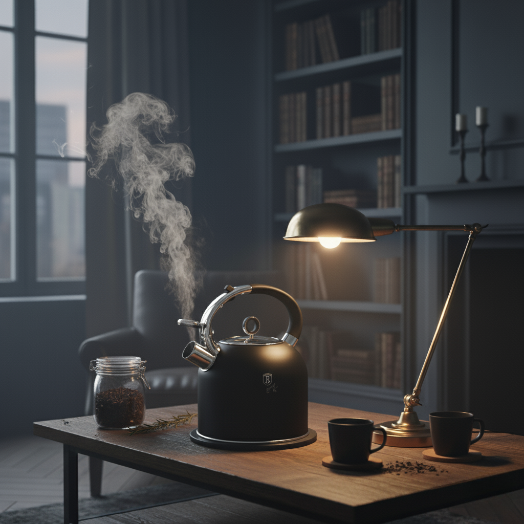 Berlinger Haus 3.0L Stainless Steel Whistling Kettle with Glass Lid – Anthracite