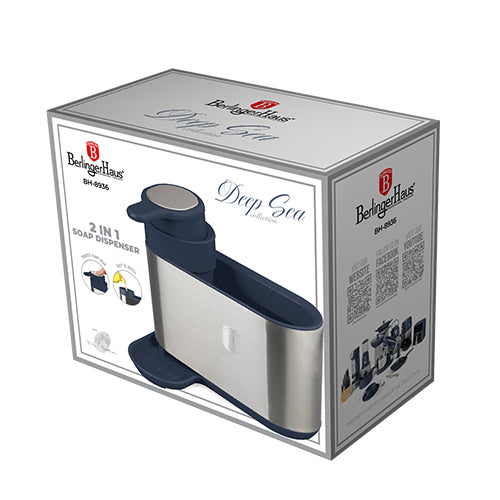 Berlinger Haus Soap Dispenser with Sponge Holder – Deep Sea