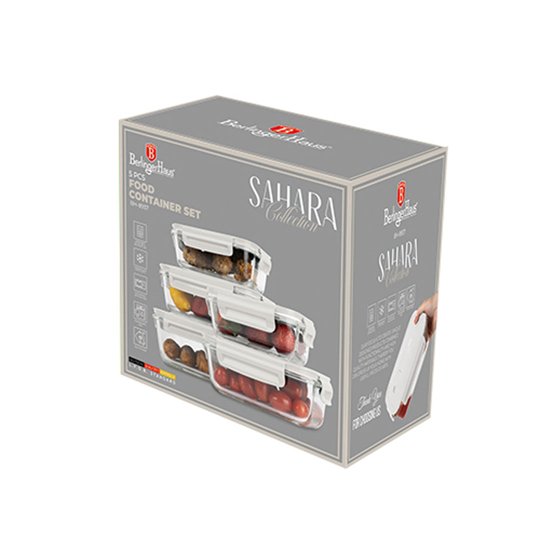 Berlinger Haus 5-Piece Glass Food Container Set - Sahara