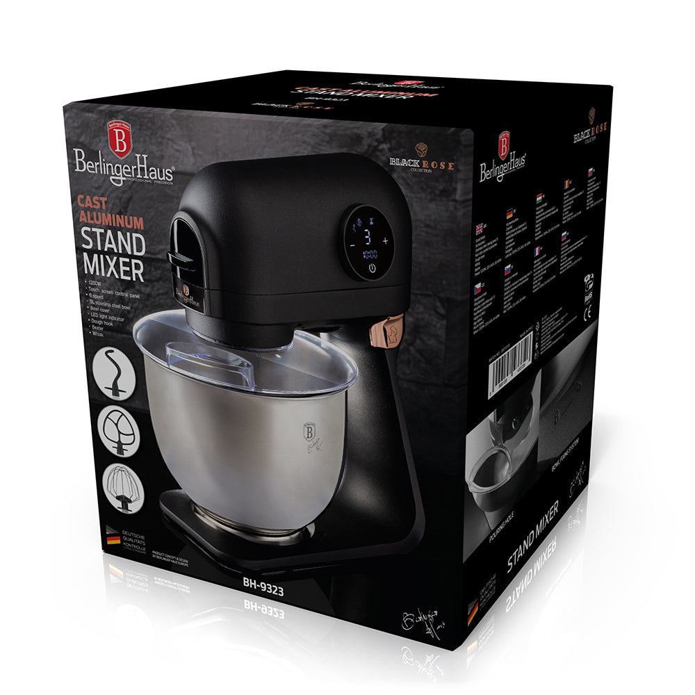 Berlinger Haus 1200w Cast Aluminum Kitchen Machine Stand Mixer - Black Rose