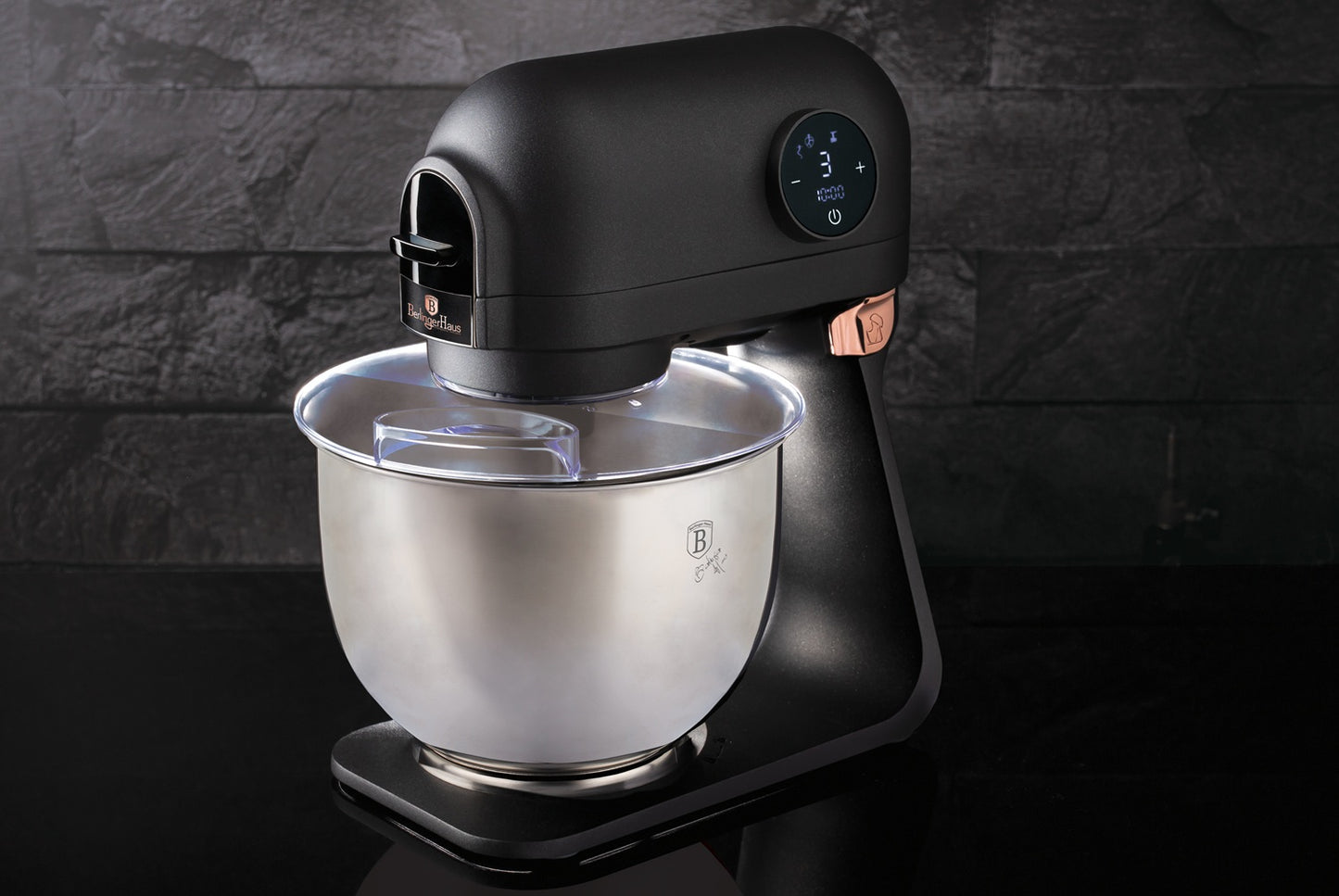 Berlinger Haus 1200w Cast Aluminum Kitchen Machine Stand Mixer - Black Rose