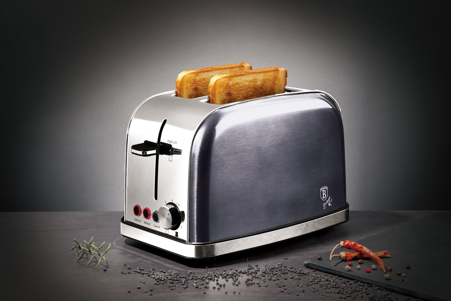 Berlinger Haus 2-Slice Stainless Steel Toaster - Carbon Pro