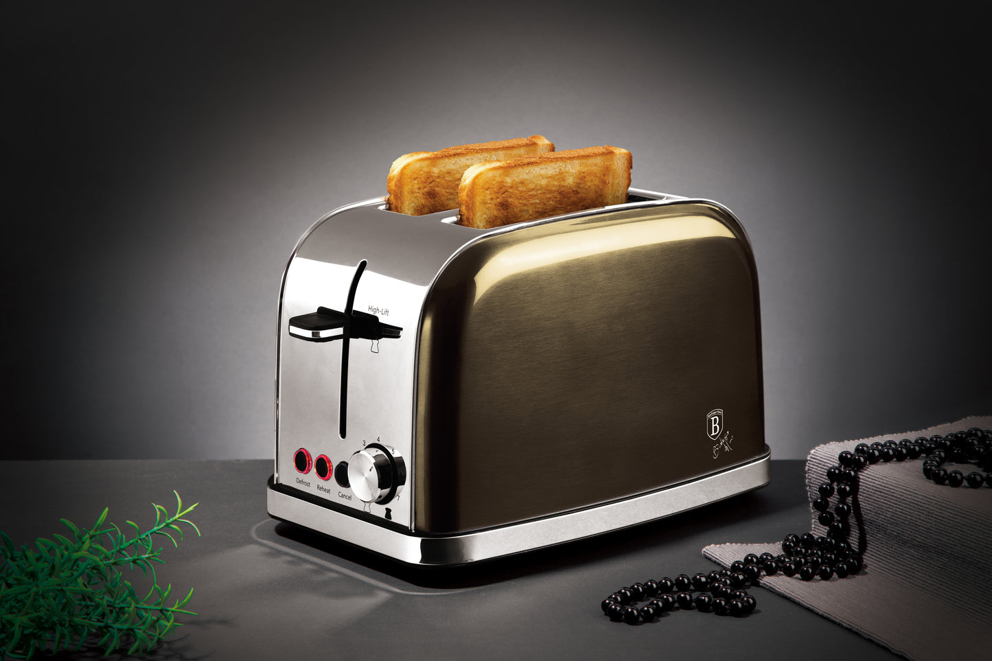 Berlinger Haus 2-Slice Stainless Steel Toaster - Royal Black