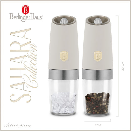 Berlinger Haus 2-Piece Gravity Pepper and Salt Mill Set - Sahara