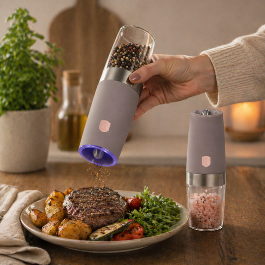 Berlinger Haus 2-Piece Gravity Pepper and Salt Mill Set - Taupe