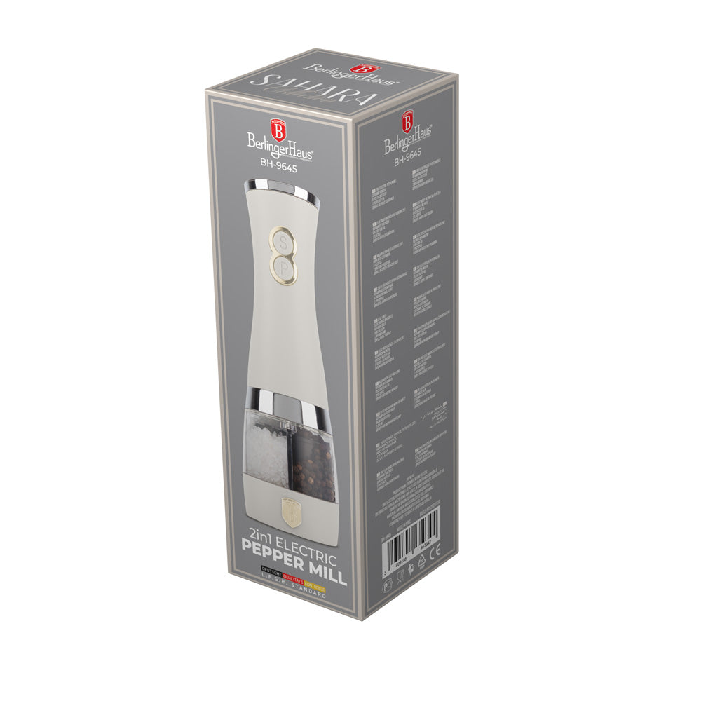 Berlinger Haus 2-in-1 Electric Pepper & Salt Mill – Taupe