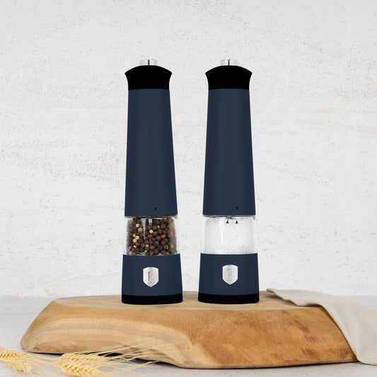 Berlinger Haus 2-Piece Electric Pepper and Salt Mill Set - Matte Blue