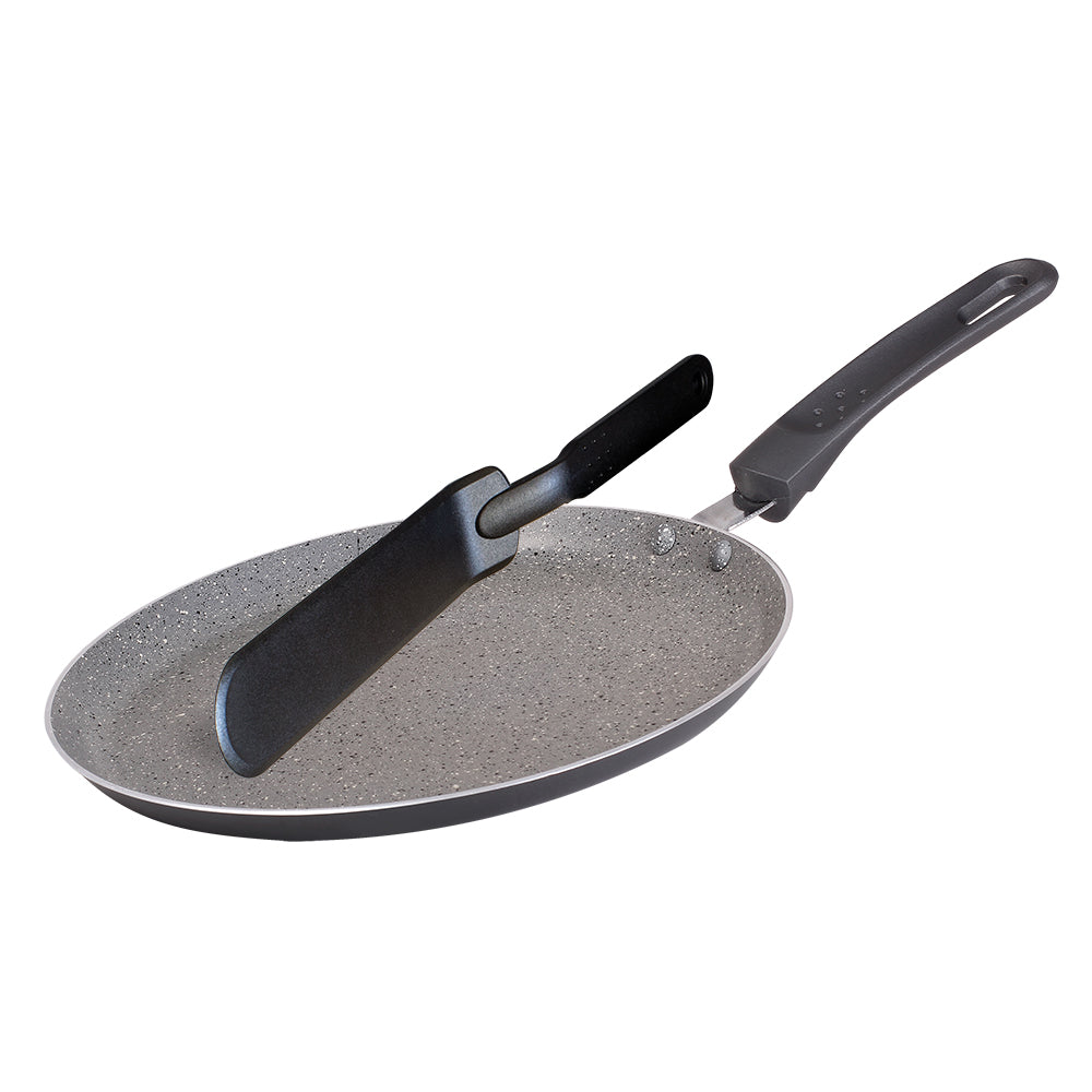 Blaumann 24cm Marble Coating Pancake Pan with Turner - Gray