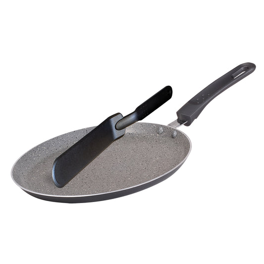Blaumann 24cm Marble Coating Pancake Pan with Turner - Gray