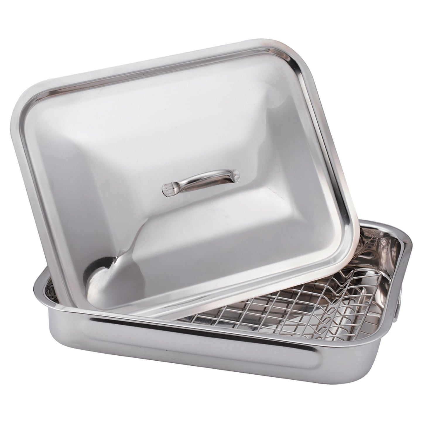 Blaumann 37cm Stainless Steel Roaster Pan Set with Grill and Cover