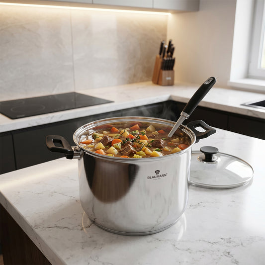 Blaumann 24cm Stainless Steel Stock Pot with Lid - Gourmet Line