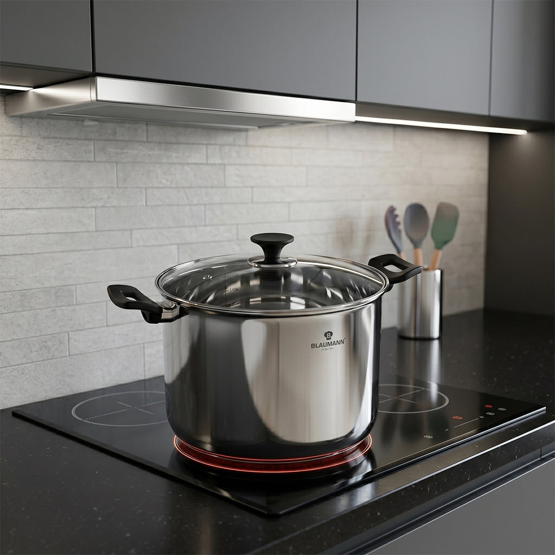 Blaumann 26cm Stainless Steel Stock Pot with Lid - Gourmet Line
