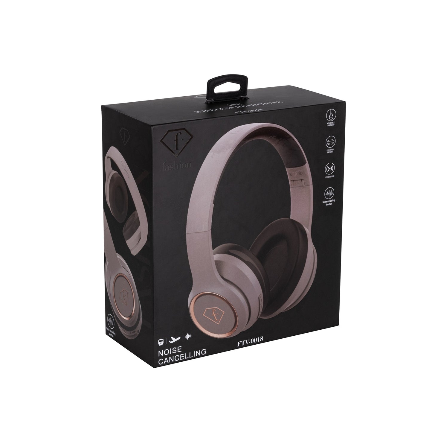 Fashion TV Noise Cancellation Wireless Headphones – Taupe