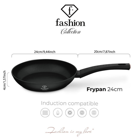Fashion By Berlinger Haus 24cm TitanPro Non-Stick Frypan - Matte Black